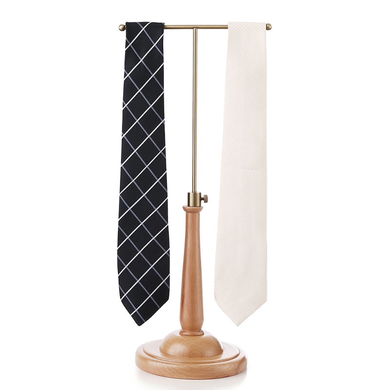 Tie Display Tie Case Tie Stand Voor Man Accessoires Rack Goud Kleur Houten Verstelbare Standaard