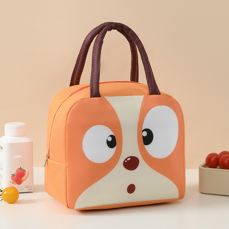 Cartoon Lunch Bag Portable Cute Pet Lunch Bag Oxford Cloth Thickened Insulation Bag Fresh Handheld Ice Pack Lunch Box Bag: Red