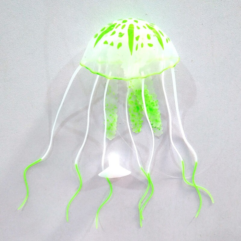 Gloeiende Effect Kunstmatige Kwallen Aquarium Aquarium Decoratie Mini Submarine Ornament 1Pcs: Green