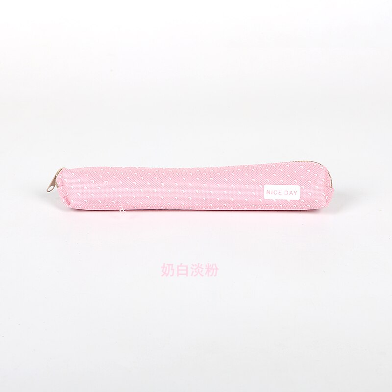 Colorful School Pencil Cases Pencil Bag Stationery for Girls Cute Fabric Pencil Case: Pink