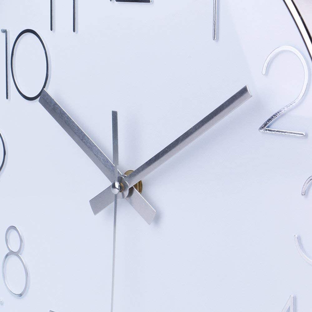 12 Inch Simple Modern Silent Quartz Wall Clock Round Clock White Background Clock Silent Wall Clock Home Office 3D
