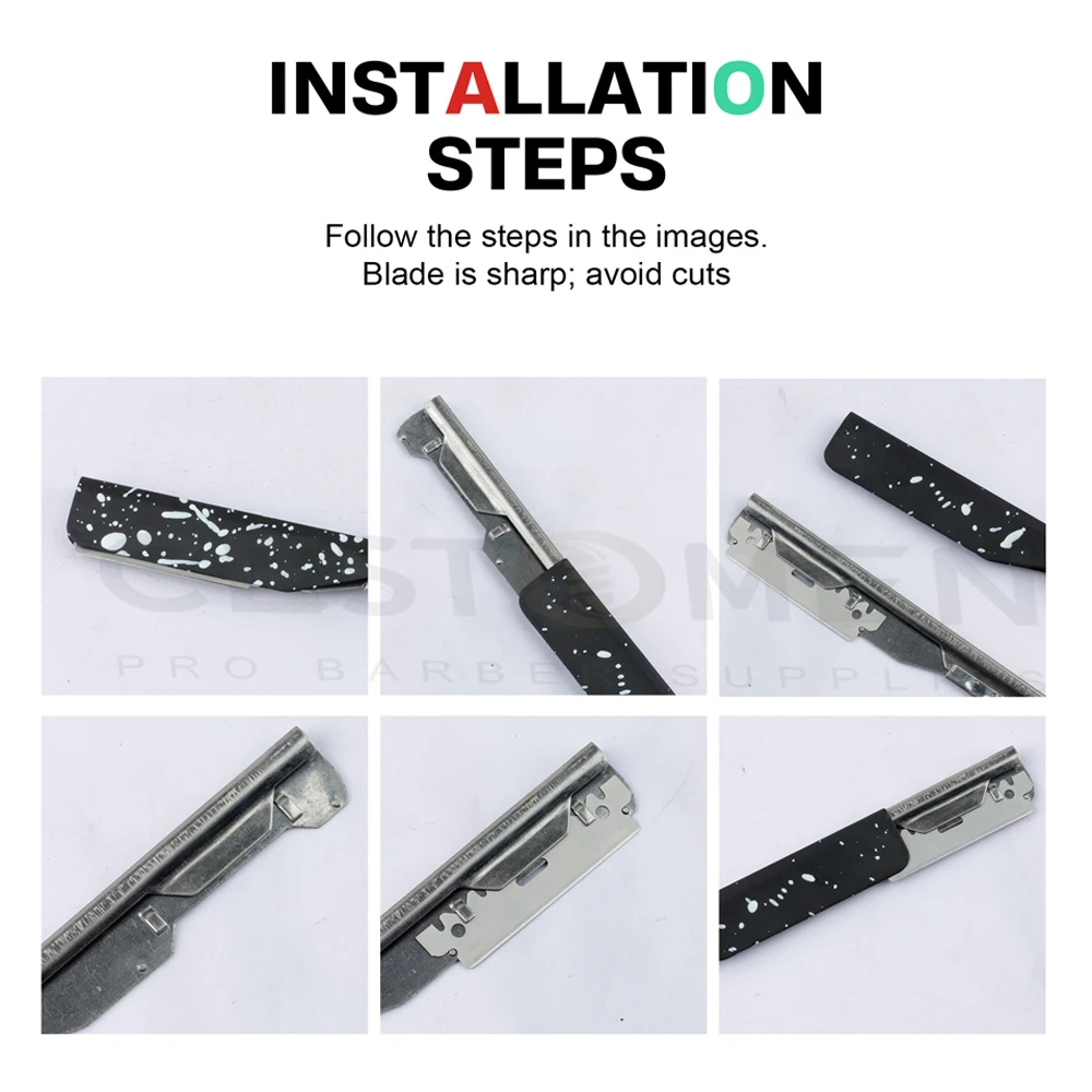 Camouflage Professionele Opvouwbare Scheren Scheermessen Voor Mannen Baard Trimmen Ontharing Gereedschap Kapper Veiligheid Scheermes Mes Houder