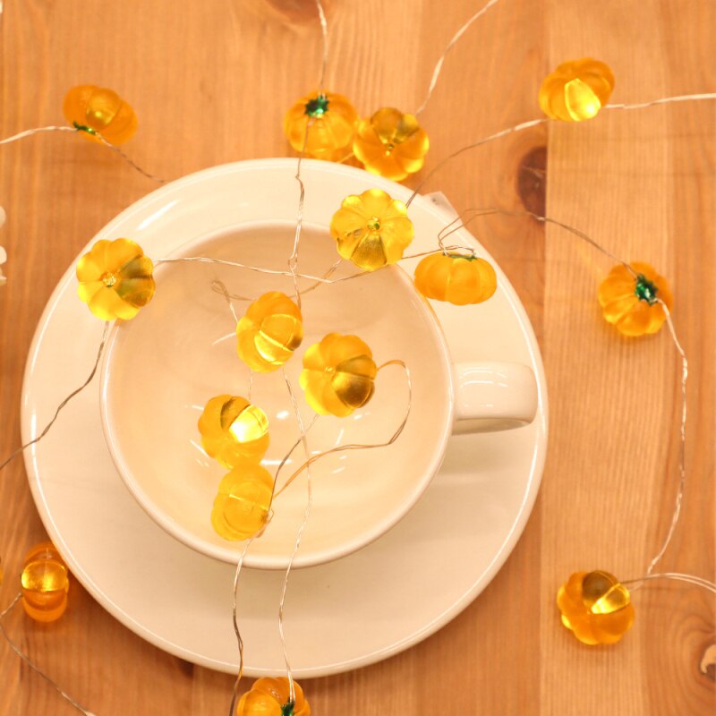 3D Pompoen Lantaarn 30 Lichten Afstandsbediening Licht String Halloween Pompoen Vorm Light String 8 Functies Batterij Doos