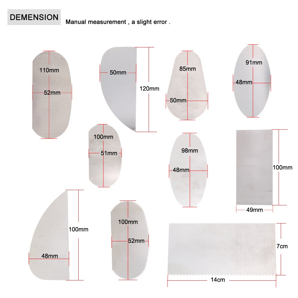10 stks Aardewerk Klei Staal Schraper voor Polymeer Klei Schraper Aardewerk Gereedschap Staal Cutter Keramische Gereedschap Staal Gekarteld Schraper