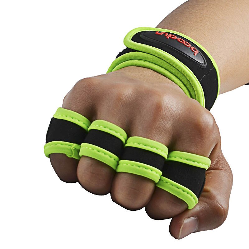 1 paire Gym Fitness gants musculation hommes Fitness sport musculation Silicone anti-dérapant paume soutien protecteur gants: Green-M
