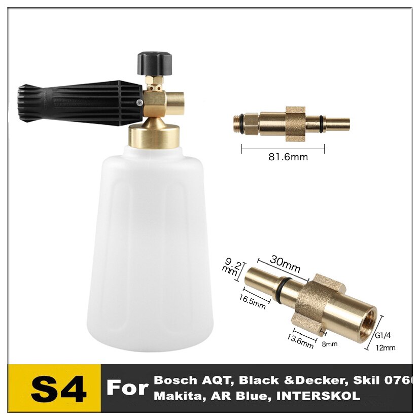 2l pistolets de nettoyage à pression, lance à mousse pour neige, canon à mousse, jet de lavage à dégagement rapide avec buses de pulvérisation pour karcher/bosch/lavor 4000 psi: Orange