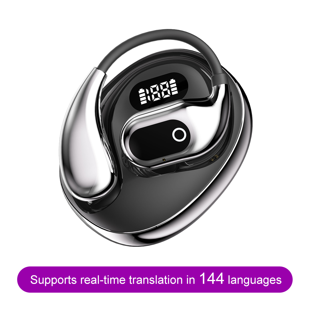 AI Tłumacz - Bezprzewodowe Słuchawki Bluetooth 5.3 z Dwukierunkową Transmisją w Czasie Rzeczywistym, Nauszne Słuchawki Hi-Fi dla Podróżników Biznesowych i Zwiedzających: Czerwony