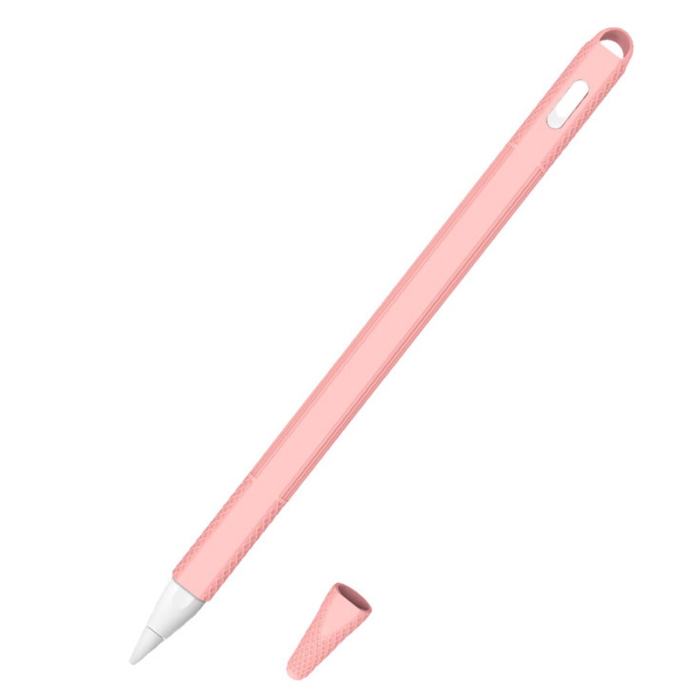 Cap Anti Slip Silicone Case Easy Install Shockproof Holder Protective Cover Pouch Elastic Grips Dust Cover For Apple Pencil 2: Pink