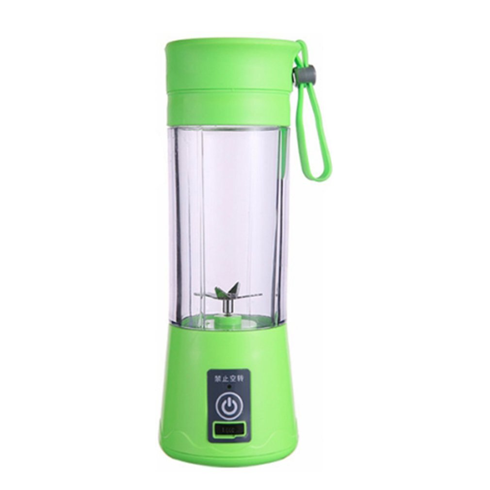 380ml Portable Juicer Electric USB Rechargeable Smoothie Blender Machine Mixer Mini Juice Cup Maker fast Blenders food processor: 4 Blades Green