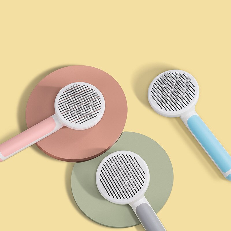 Kat Borstel Hond Kam Haar Verwijderen Huisdier Haar Kam Zelfreinigende Slicker Brush Voor Katten Honden Verwijdert Tangled Hair Beauty producten