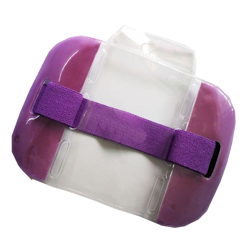 Brassard élastique pour carte d'identité, porte-Badge Photo, Mini sacs transparents en PVC couleur bonbon pour sport: Violet