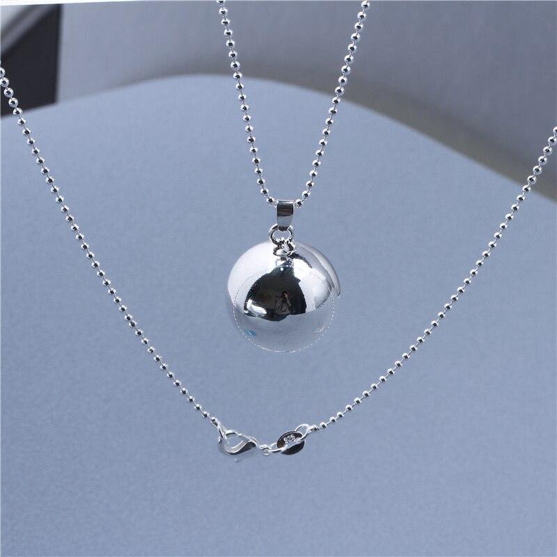 Collier boule brillant carillon de grossesse Bola pendentif 45 "& 30" longue chaîne pour mère