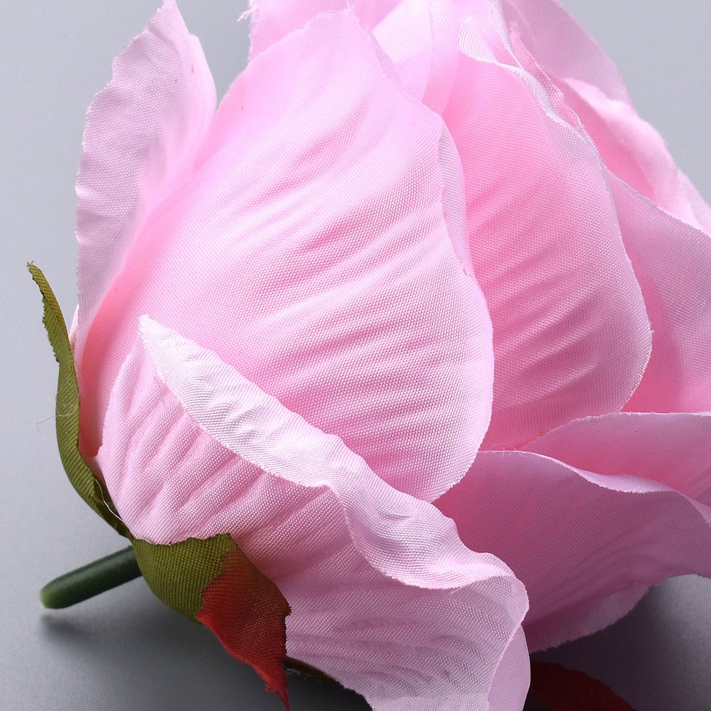 30 stk silkeblomstrende lyserøde hvide roser kunstigt blomsterhoved til bryllupsdekoration gør-det-selv-krans scrapbog stor håndværksblomst