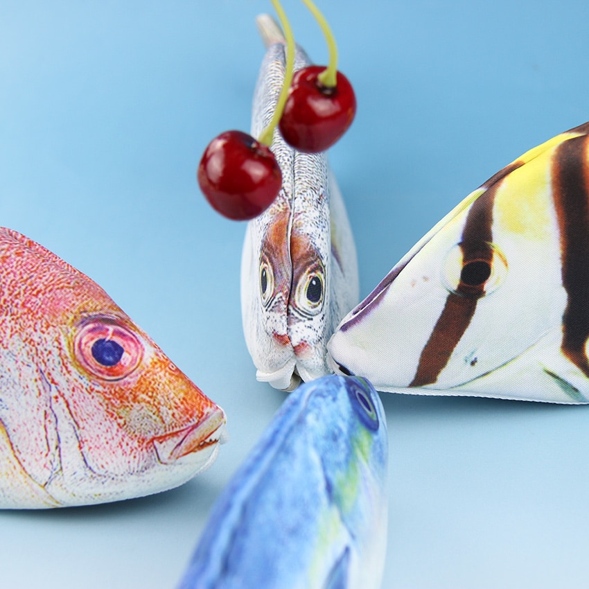 1 PC Fish Shaped Pencil Bags Animal Pencil Box Pencil Case of Large Capacity School Funny