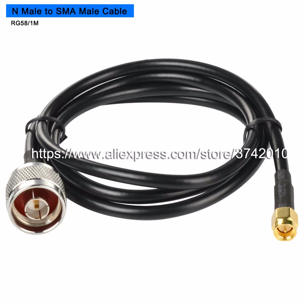 1 M RG58 Cavo Coassiale RF N maschio a SMA Cavo Prolunga antenna antenna