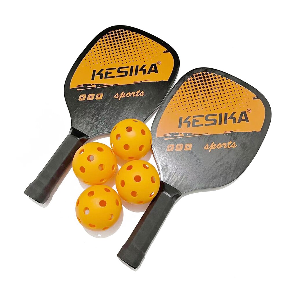 Pickleball Paddle Set Pickleball Rackets Bal Set 2 Rackets &amp; Amp 4 Pickleball Ballen Met Draagtas Voor Mannen Vrouwen: Oranje