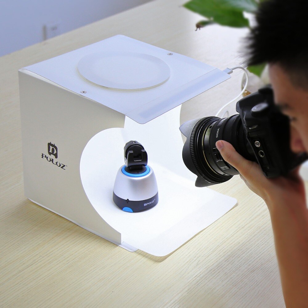 Mini folding studio diffuser for photo studio, light box with LED backlight, black and white background for photo studio, softbo