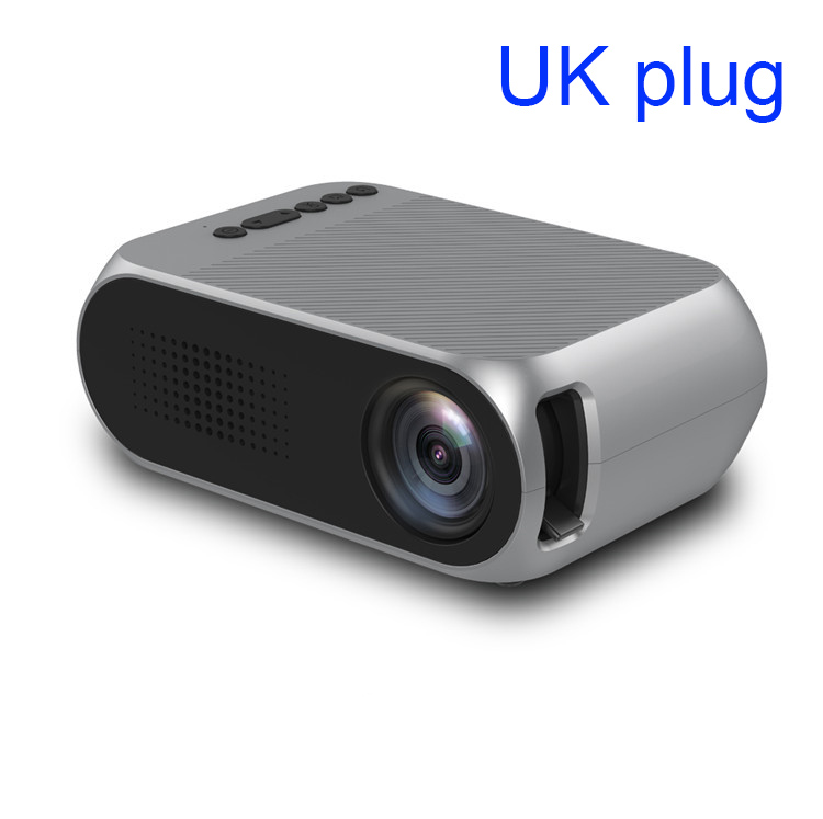 Salange YG320 Mini proyector LED, 600 lúmenes 320x240 SD AV HDMI proyector Home Media Play USB Beamer: Sliver YG320 UKplug