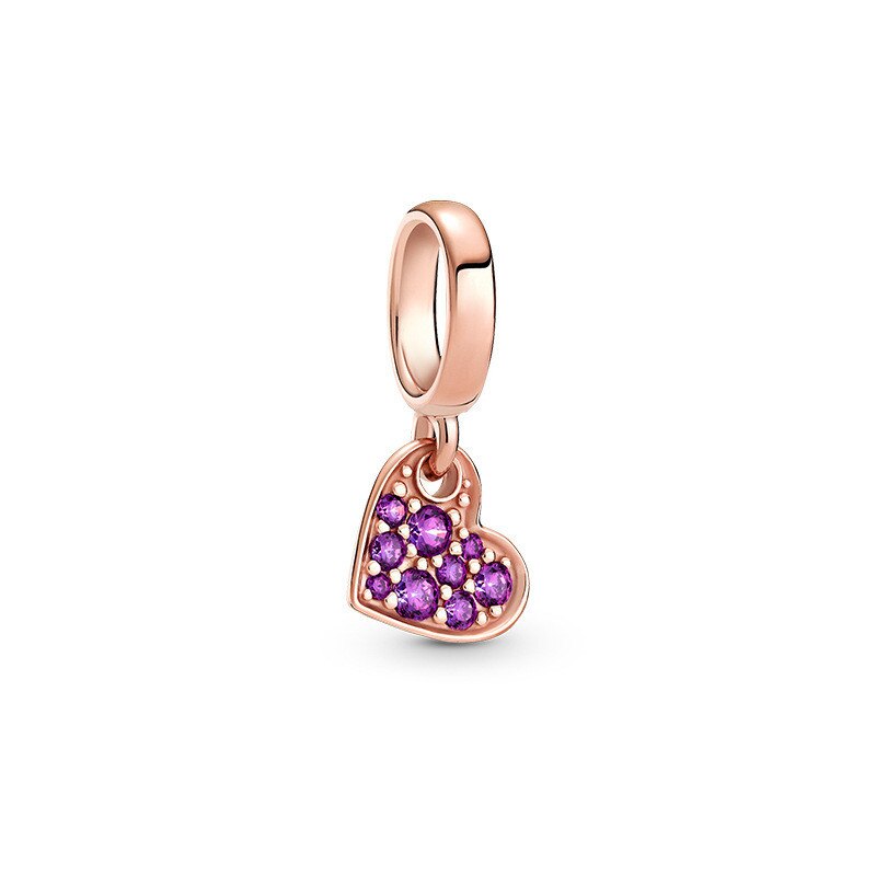 S925 Momente Kleine Pavé O-förmigen Charme Anhänger, exquisite Und Hohe Schmuck Für Frauen Als Fit Original Armband: PD792