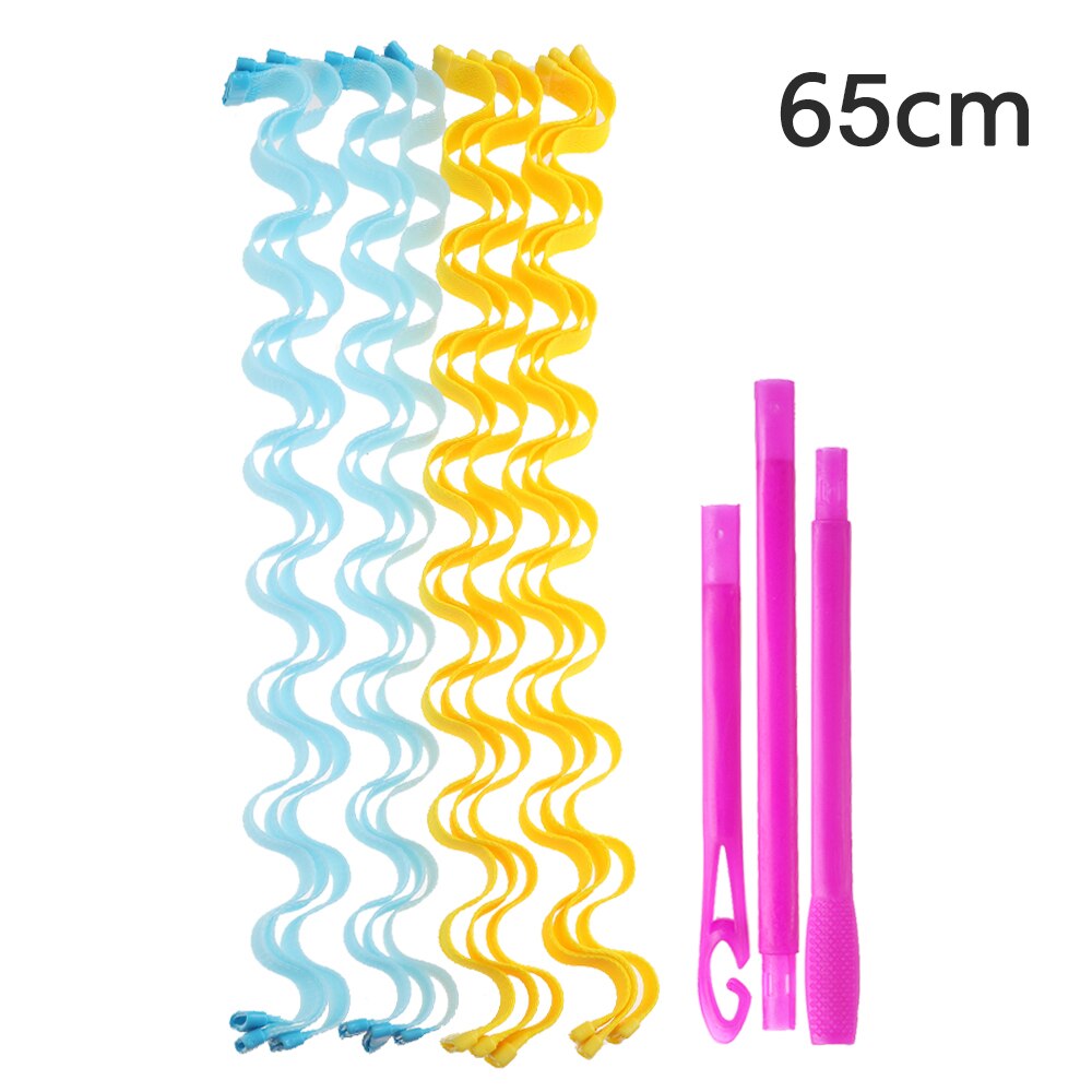 12pz bigodini magici 25 30 45 50 65CM bigodini per capelli portatili fai da te bastoncini durevoli bellezza trucco curling strumenti per lo messa in piega dei capelli: 65cm