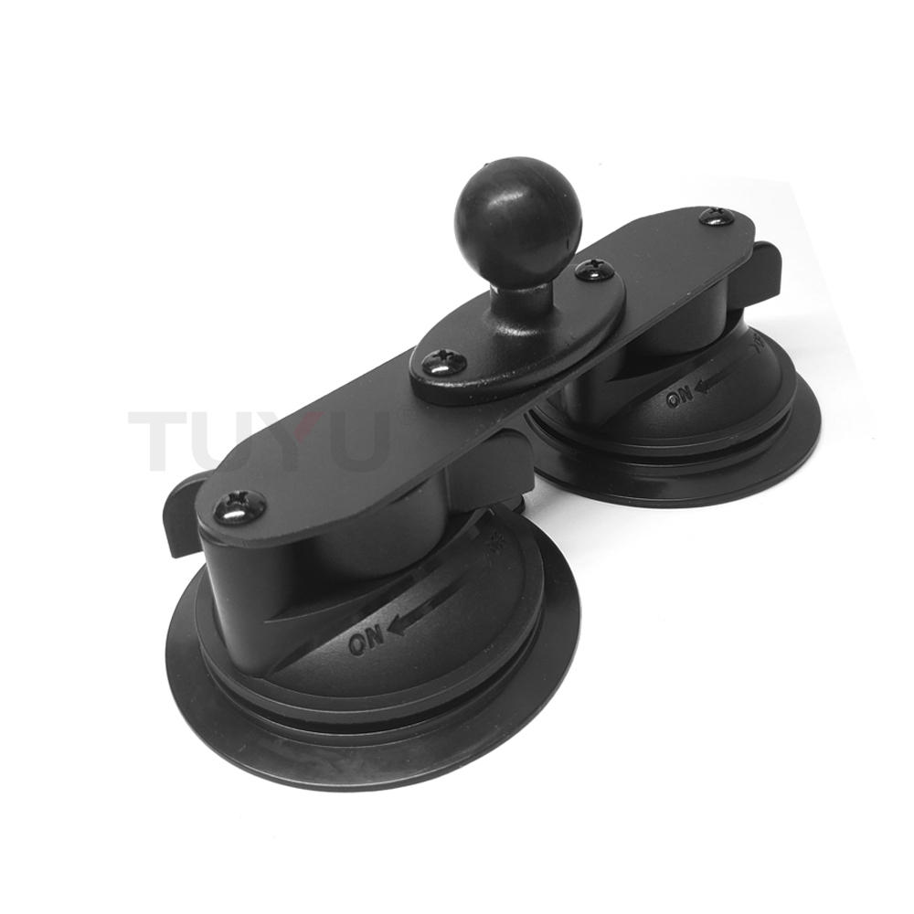 Support de ventouse de voiture à double tête de boule de 1 pouce, adapté à la perche à Selfie Invisible pour Insta360 One R X2 Gopro Max, accessoires: TY91-01