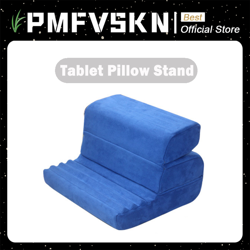 Soft Sponge Pillow Tablet Holder For Kindle e-book Readers Phone Tablet Stand Support Multi-angle Bed Reading Stand Lunch Break: Blue