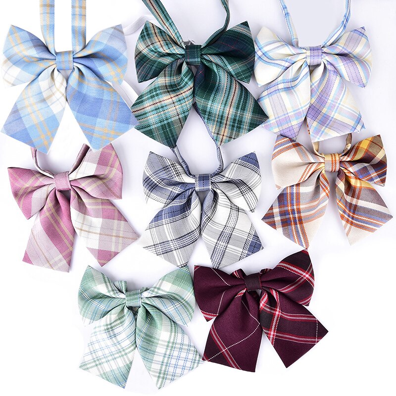 JK Uniform Bow Tie Japanese School Uniforms Striped Wrap Girls Preppy Style Neckties Female Bow-knot Women Apparel Accessories