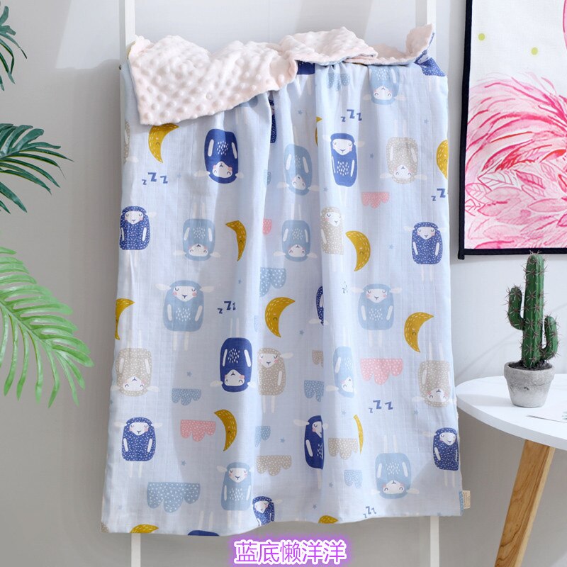 Elinfant – couverture d&#39;emmaillotage en mousseline, 70x110cm, 1 pièce, pour bébé, douce et chaude, lavable, confort,: Blue sheep