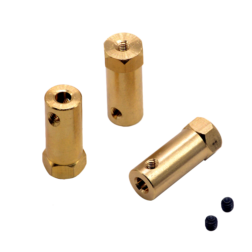1pc Hexagonal Brass Coupling length 30mm Hex Connector Robot Accessories Shaft 3mm 4mm 5mm 6mm 7mm 8mm Yellow Copper Screw Wheel