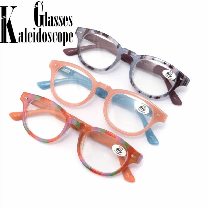 Gafas de lectura a la para hombres y mujeres, lentes de lectura de cristal cuadradas para presbicia, dioptrías de marco a rayas coloridas + 1,5 + 2,5 + 3,0