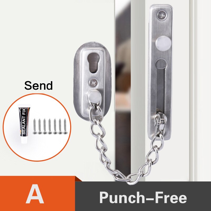 Verrou de porte en acier inoxydable Anti-vol | Chaîne de porte, verrou de porte, Bronze argent or noir, verrouillage de porte, matériel de verrouillage sans poinçon: F