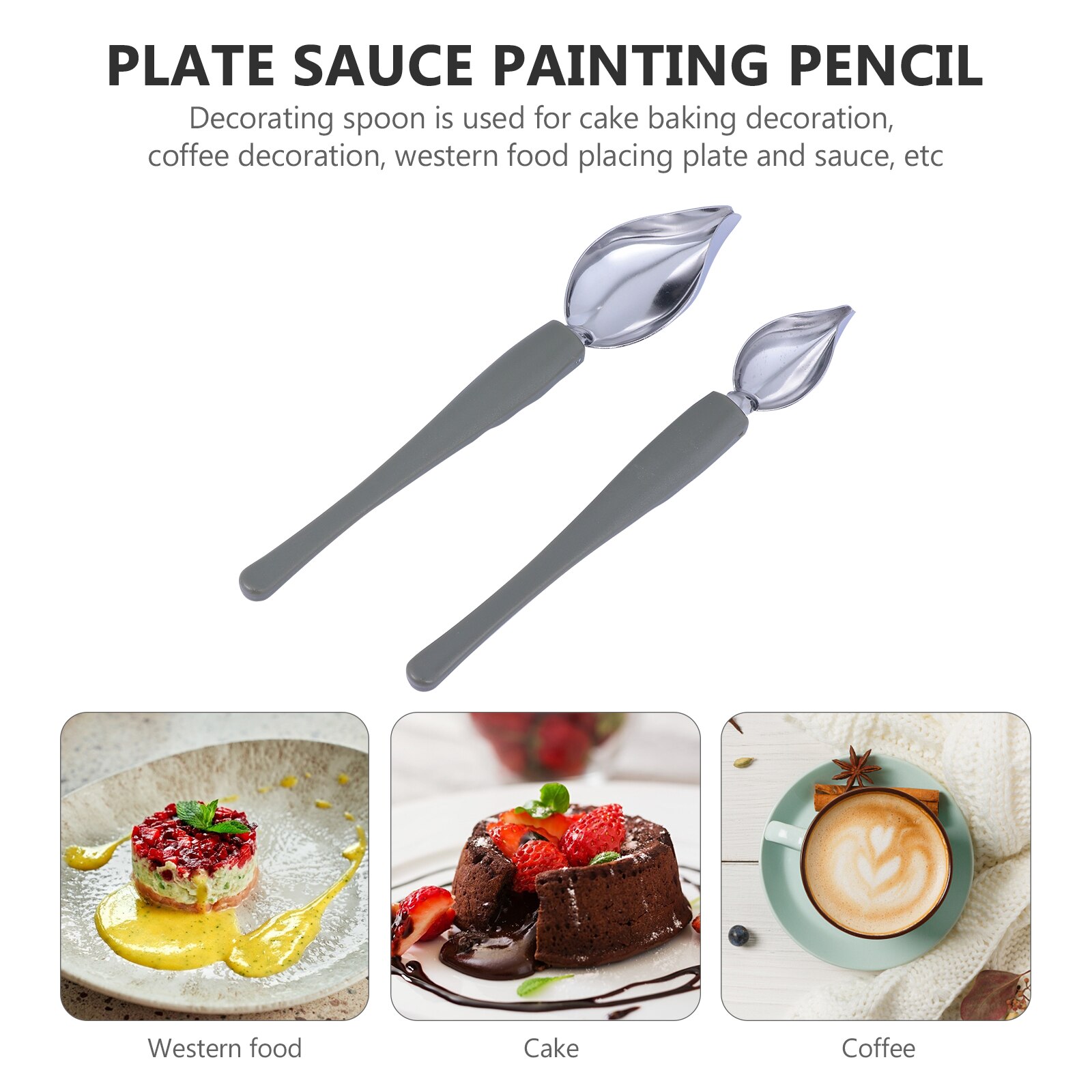 4 stk kok dekoration blyant skridsikre tilbehør tegne værktøjer rustfrit stål bærbar sauce maleri kaffesked køkken hjem