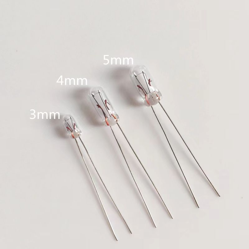 10 Uds 3V 6V 9V 12V 24V Mini bombilla indicadora 3mm/4mm/5mm lámpara bombilla Edison filamento incandescente bombilla de arroz