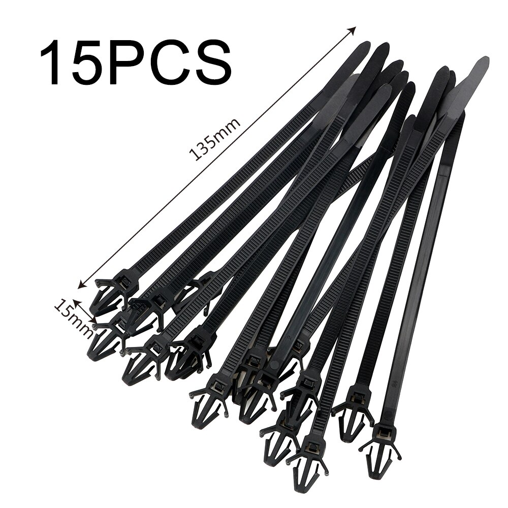 Wire Harness Fastener Cable Ties Management Cable Clamp Clips Car Wire Organizers For Car Corrugated Pipe Car-styling: 15PCS