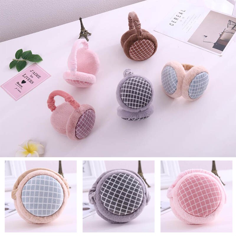 Calymel Folding Hamburger Earmuffs Lady's Ear Warmer Winter Anti Freezing Plush Ear Protectors Earlap