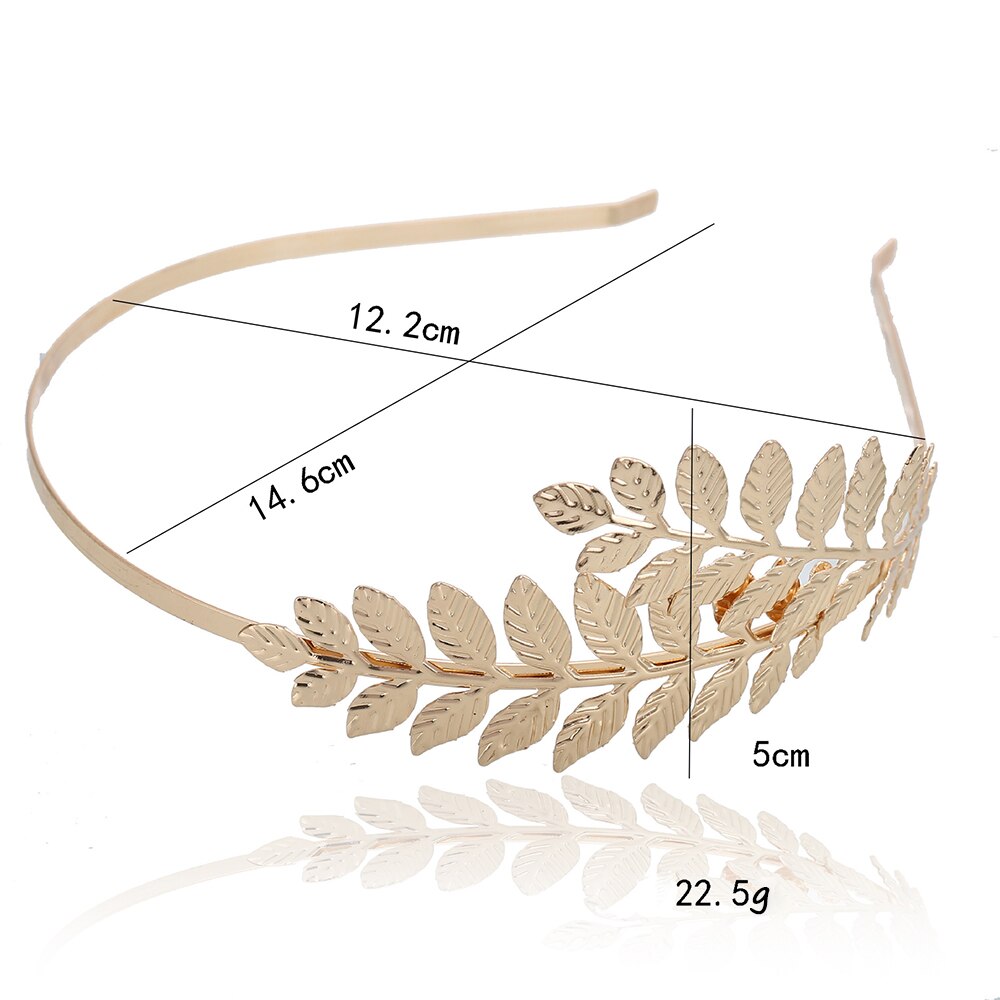 Bridal Hair Jewelry Korean Gold Leaves Hair Bands Wreath Vintage Pearl Crown Tiara Women Wedding Hair Accessories: D