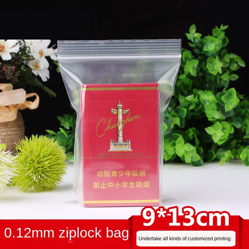 Ziplock-påse genomskinlig plastpåse plastförpackningspåse 9 x 13cm extra tjocka 0.12mm små dammtäta plastpåse matpåse 100 st
