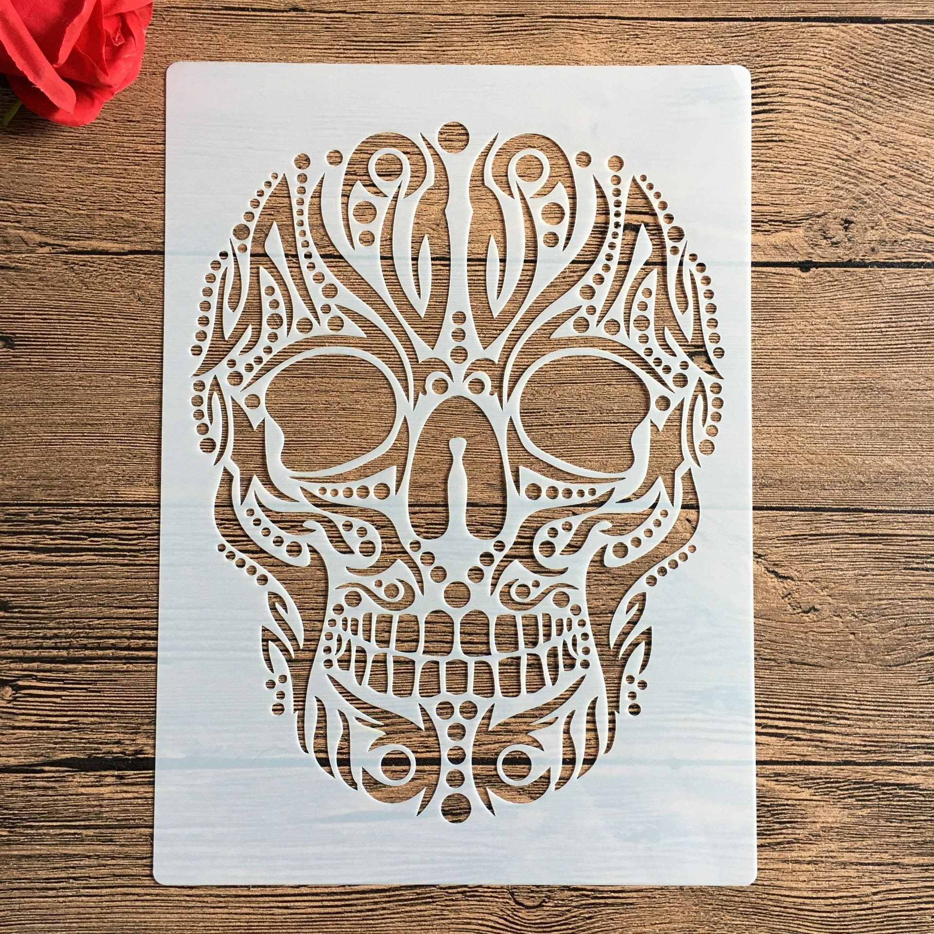 A4 29 * 21cm Skull DIY Stencils Wall Painting Scrapbook Coloring Embossing Album Decorative Paper Card Template Skull Stencils