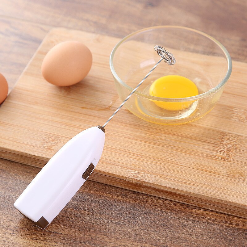 Mini Elektrische Koffie Blender Handheld Eggbeater Bubble Drank Roer Bar Creatieve Elektrische Garde Elektrische Koffie Mixer Melk Garde: white