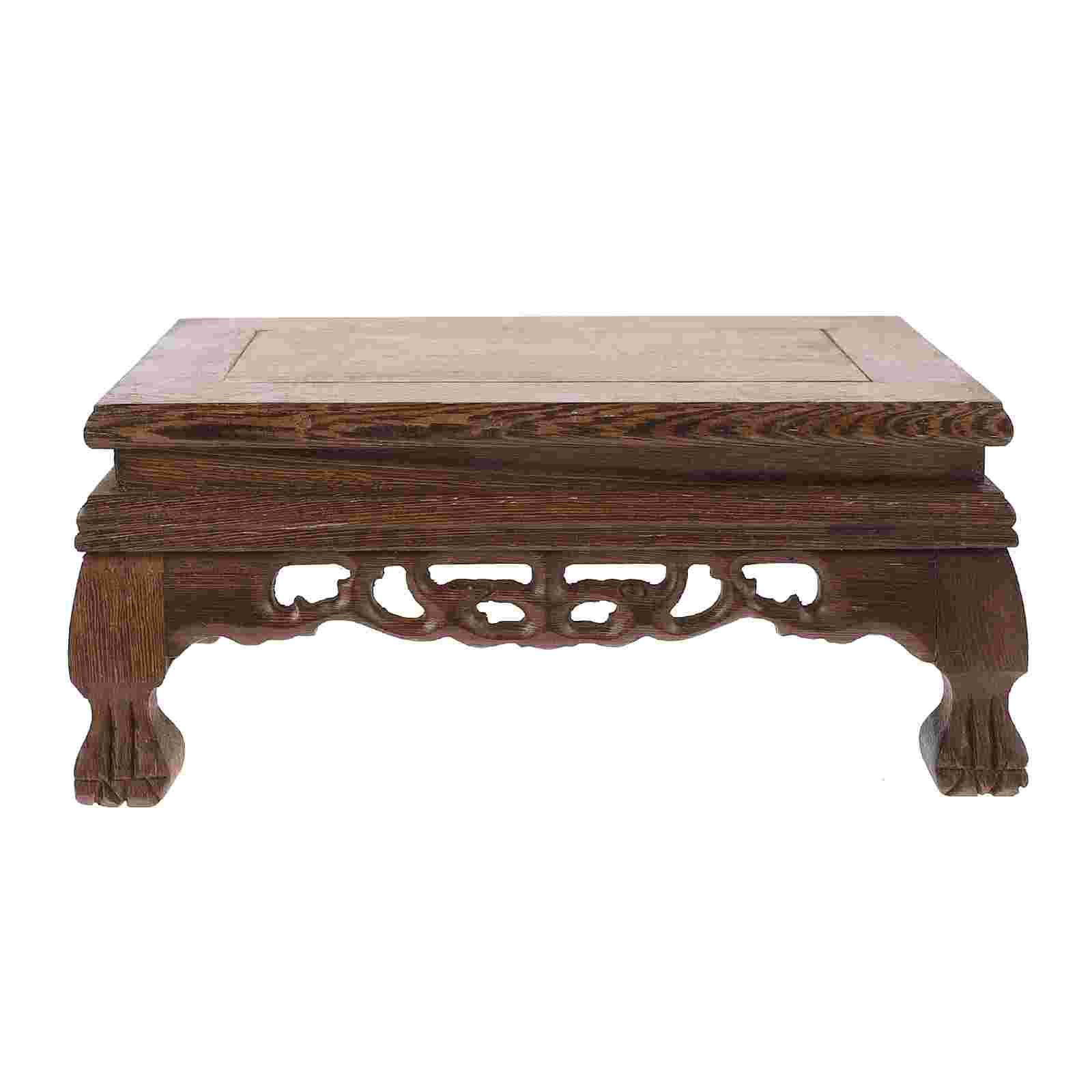 Maceta de madera de estilo chino, soporte de exhibición artesanal, Base de exhibición creativa, 1 ud.