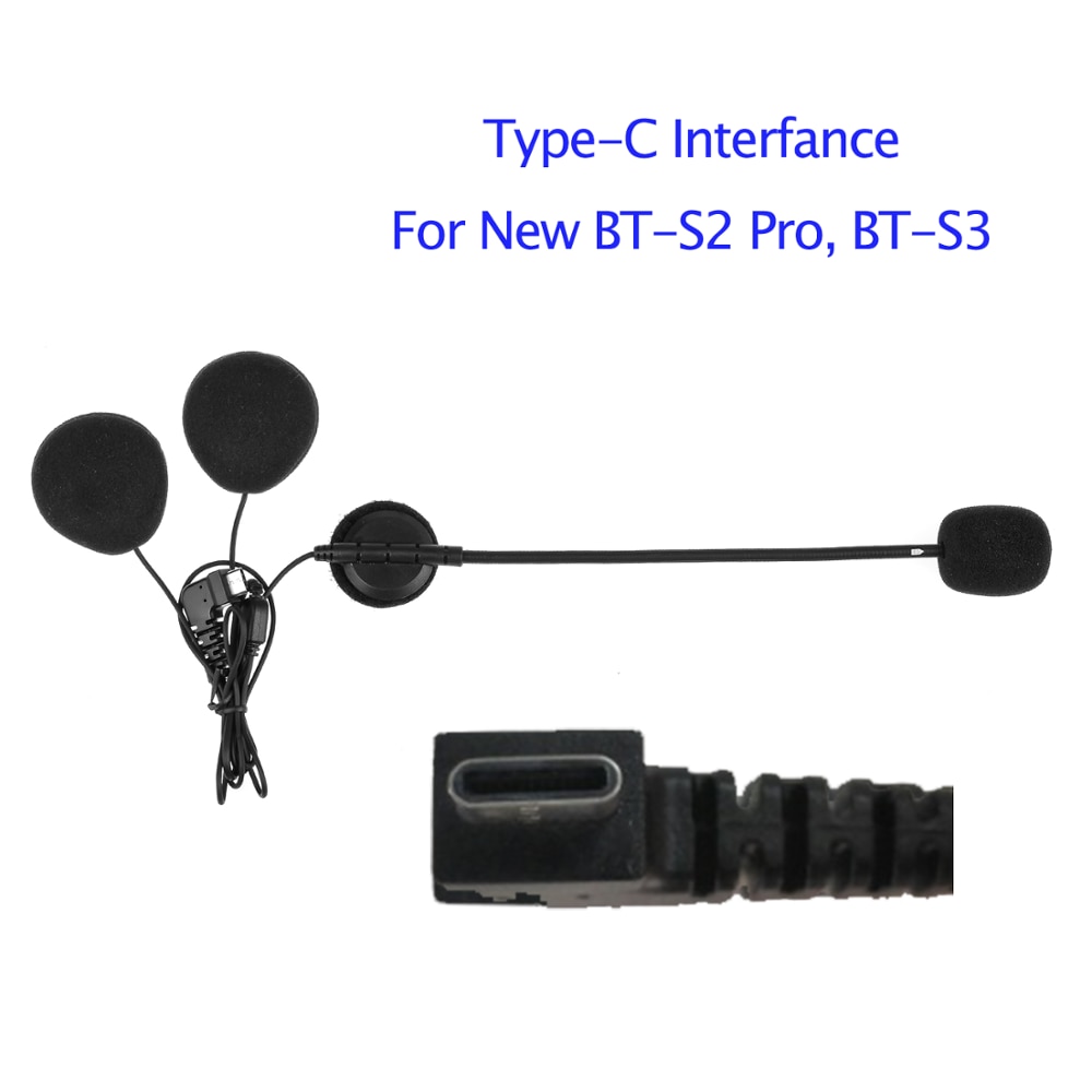 Fodsports BT-S2 S3 Helm Intercom Headset Oortelefoon Type-C Interface Motorfiets Draadloze Bluetooth Interphone Hard/Soft Mic
