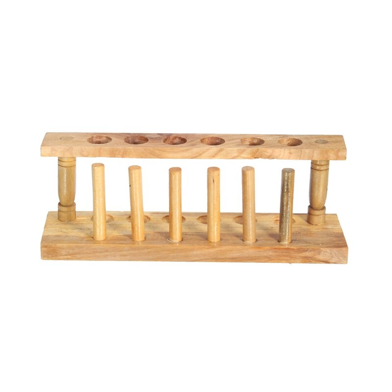 Laboratory Test Tube Rack Wood Test Tube Stand Shelf Bracket Holder 6 Holes Positions For School Lab Equipment