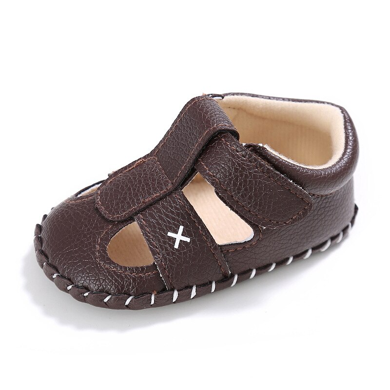 Sandalias Unisex para bebé niña Niño Zapatos de niño para sus primeros pasos suela de goma suave antideslizante azul sólido cuna primeros zapatos de andar para B: Marrón / 13-18 meses