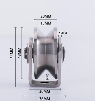 2 zoll 201 edelstahl Schiebe Tor Motor- Rolle Stahl V H U bilden Rad Schiene Schiebetür Rolle mit Halterung 1 pc: V Form