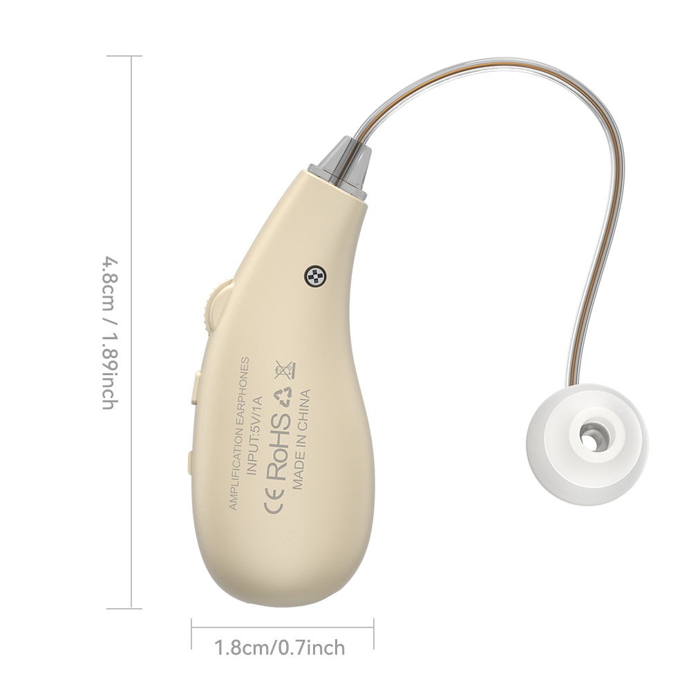 Enlarged hearing health earphones enhance ear sound protection for the elderly with hearing loss and tinnitus For Hearing Aid: army green