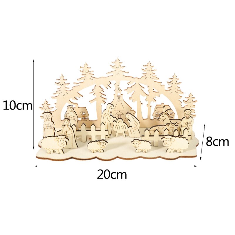 Gelukkig jaar doe-het-zelf knutselwerkje houten eland ornamenten kinderkerstversiering voor thuis kerstboom houten ornament: Zy381-b01