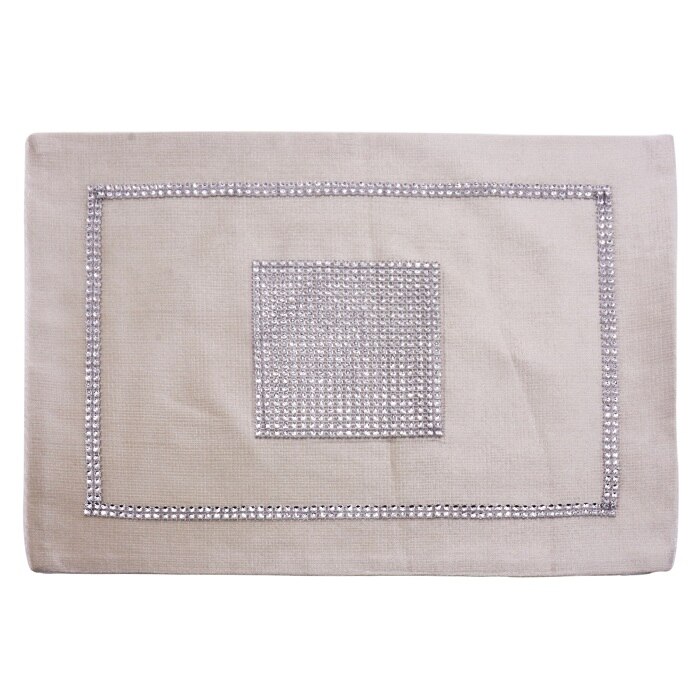 Manteles individuales para cena, manteles de mesa de diamante, cuenco rectangular, servilleta, mesa de lujo, bandeja, posavasos para la decoración del banquete de boda: Ivory