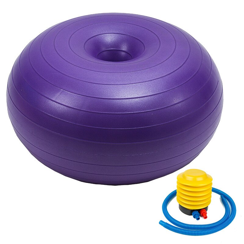 50*28 Cm Anti-Burst Donut Yoga Bal Oefening Opgeblazen Apple Vorm Bal Gym Spier Training Balance bal Voor Workout Fitness: Purple