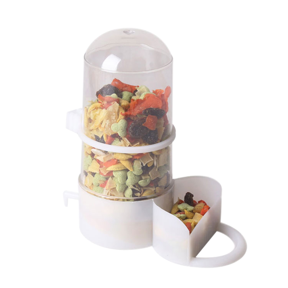 Dispensador automático de comida para mascotas, alimentador, plato, cuenco, hámster, cerdo, erizo, ardilla, pájaro, suministros para mascotas pequeñas, accesorios: White