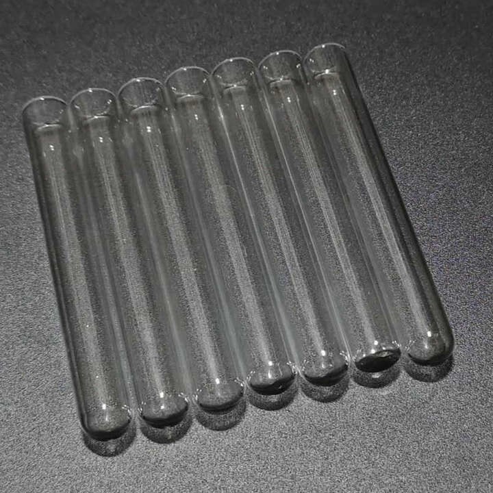 50 stk/parti 10*100mm reagensglass med rund bunn flat topp til skole/laboratorieglass